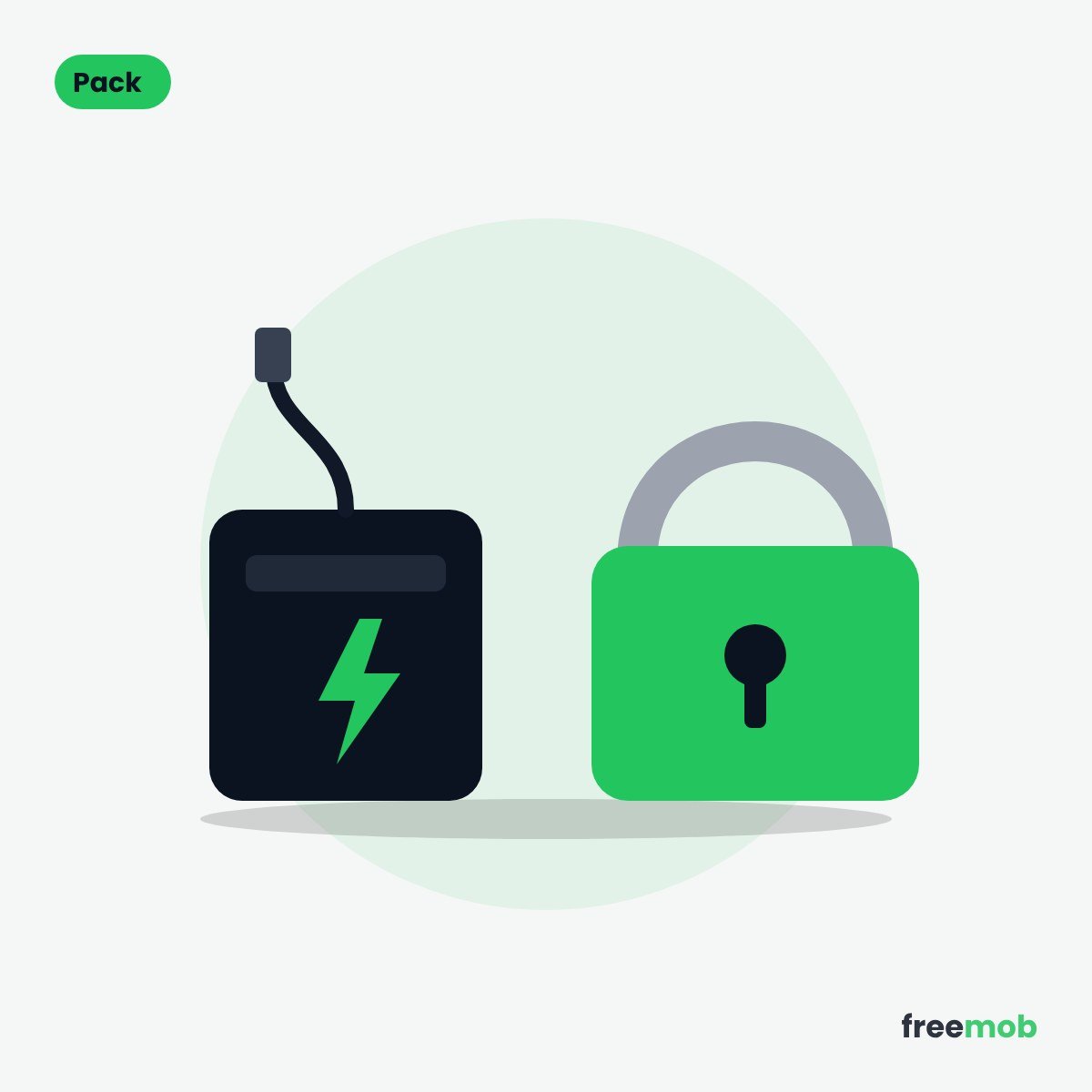 Illustration pack chargeur antivol